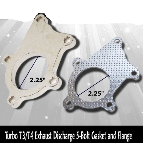 Turbo T3/T4 Exhaust Discharge 5Bolt Gasket and Flange