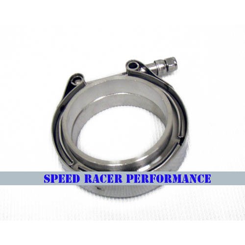 Exhaust Downpipe Header Catalytic Converter 2.5" VBand Kit 2 CNC Flanges Clamp
