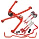 2003-2009 Nissan 350Z F amp;R Camber Kit +Rear Toe Arm+F amp;R Swaybars Red Color