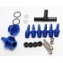 BLUE 1/8" NPT 6 Port Vacuum Manifold Kit fit Turbo Boost Intake Manifold