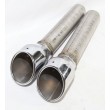 Universal SS Exhaust Tips 1 Pair 2.5 quot; O.D. Tip with 2 quot; O.D. 8.5 quot; Length Piping