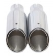 1 Pair Universal SS Exhaust 2.7 quot; O.D. Oval Tip with 1.9 quot; O.D. 1.8 quot; I.D. Outlet