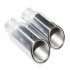 1 Pair Universal SS Exhaust 2.7" O.D. Oval Tip with 1.9" O.D. 1.8" I.D. Outlet