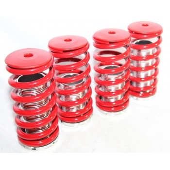Honda Civic 88-91/92-95/96-00 Coilover Lowering Coil Springs Set RED/SILVER