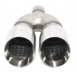 Dual Round Exhaust Tips 3.5 quot; O.D. Tip with 2 quot; O.D. 10 quot; Length Piping