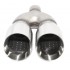 Dual Round Exhaust Tips 3.5" O.D. Tip with 2" O.D. 10" Length Piping