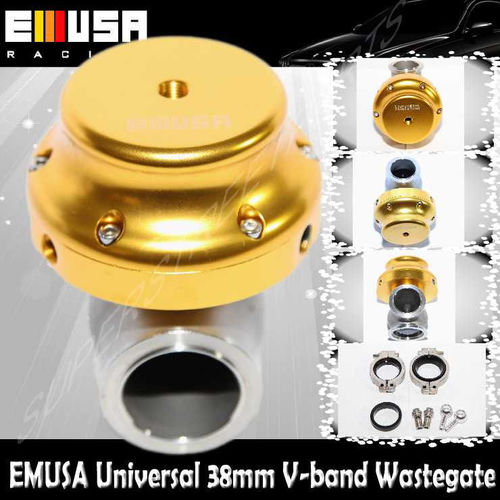 GOLD EMUSA External 38mm V-band Wastegate Set up at 14PSI 