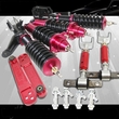Red Rear Lower Control Arms+F amp;amp;R Camber Arms+ADJ Coilover for 02-06 Acura RSX