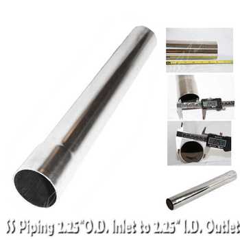 DIY Tailpipe Exhaust Pipe and Aapter 2.25" O.D. to 2.25" I.D. 18" Length T304