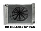 2Row Universal Aluminum Radiator 27 quot;Wx20.2 quot;Hx3.74 quot;D +16 quot; Fans COMBO LEFT Inlet