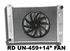 2Row Universal Aluminum Radiator 27"Wx20.2"Hx3.74"D +14" Fans COMBO Right Inlet