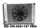 2Row Universal Aluminum Radiator 27 quot;Wx20.2 quot;Hx3.74 quot;D +16 quot; Fans COMBO Right Inlet