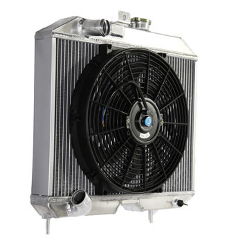 3Row Performance Radiator+14"Fan for41-52 Jeep Willys M38 CJ-2A CJ-3AMB L4 L6 MT