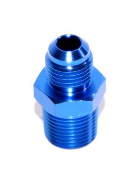 BLUE 6AN AN-6 to 3/8" NPT Male Thread Straight Aluminum Fitting Adapter