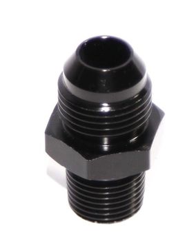 BLACK 8AN AN-8 to 3/8" NPT Male Thread Straight Aluminum Fitting Adapter