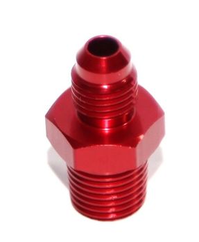RED 4AN AN-4 to 1/4" NPT Male Thread Straight Aluminum Fitting Adapter