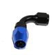 BLACK/BLUE -4AN AN4 90 Degree Swivel Oil/Fuel/Gas Line Hose End Fitting Adapter
