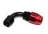 BLACK/RED -4AN AN4 90 Degree Swivel Oil/Fuel/Gas Line Hose End Fitting Adapter