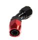 BLACK/RED -12AN AN12 45 Degree Swivel Oil/Fuel/Gas Line Hose End Fitting Adapter