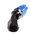 BLACK/BLUE-12AN AN12 45 Degree Swivel Oil/Fuel/Gas Line Hose End Fitting Adapter