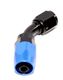 BLACK/BLUE -6AN AN6 45 Degree Swivel Oil/Fuel/Gas Line Hose End Fitting Adapter