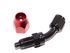 BLACK/RED -4AN AN4 45 Degree Swivel Oil/Fuel/Gas Line Hose End Fitting Adapter