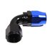 BLACK/BLUE-12AN AN12 90 Degree Swivel Oil/Fuel/Gas Line Hose End Fitting Adapter