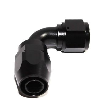 BLACK -12AN AN12 90 Degree Swivel Oil/Fuel/Gas Line Hose End Fitting Adapter
