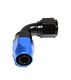 BLACK/BLUE-10AN AN10 90 Degree Swivel Oil/Fuel/Gas Line Hose End Fitting Adapter