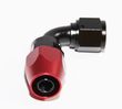 BLACK/RED -8AN AN8 90 Degree Swivel Oil/Fuel/Gas Line Hose End Fitting Adapter
