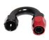 BLACK/RED-12AN AN12 180 Degree Swivel Oil/Fuel/Gas Line Hose End Fitting Adapter