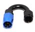 BLACK/BLUE -6AN AN6 180 Degree Swivel Oil/Fuel/Gas Line Hose End Fitting Adapter