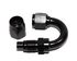 BLACK -6AN AN6 180 Degree Swivel Oil/Fuel/Gas Line Hose End Fitting Adapter
