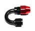 BLACK/RED -4AN AN4 180 Degree Swivel Oil/Fuel/Gas Line Hose End Fitting Adapter