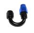 BLACK/BLUE -4AN AN4 180 Degree Swivel Oil/Fuel/Gas Line Hose End Fitting Adapter