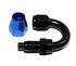 BLACK/BLUE -4AN AN4 180 Degree Swivel Oil/Fuel/Gas Line Hose End Fitting Adapter