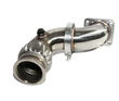 2 PCs 90 Deg SS Elbow Adapter Downpipe w/Flexpipe 3 quot;ID V-band to T4 Flange