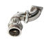 2 PCs 90 Deg SS Elbow Adapter Downpipe w/Flexpipe 3"ID V-band to T4 Flange