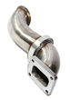 2 Pieces Design 90 Deg SS Elbow Adapter Downpipe  3 quot;ID V-band to T4 Flange