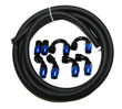 12FT AN10 BLACK Nylon Braided Line+8PCS AN10 BLUE Swivel Fitting Adapters COMBO