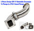 2 Pieces Design 90 Deg SS Elbow Adapter Downpipe  3"ID V-band to T4 Flange
