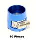 10PC BLUE 10-AN Hex Hose finisher Clamp Hose End Cover Fitting Adapter Connector