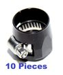 10PCsBLACK 10-AN HexHose finisher Clamp Hose End Cover Fitting Adapter Connector