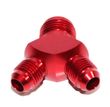 RED Male Flare Y-Block Fitting Adapter AN8 8-AN Male to 2X AN6 6-AN Male