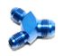 BLUE Male Flare Y-Block Fitting Adapter AN8 8-AN Male to 2X AN6 6-AN Male