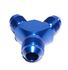 BLUE Male Flare Y-Block Fitting Adapter AN8 8-AN Male to 2X AN6 6-AN Male