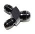 BLACK Male Flare Y-Block Fitting Adapter AN8 8-AN Male to 2X AN6 6-AN Male