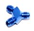 BLUE Male Flare Y-Block Fitting Adapter AN6 6-AN Male to 2X AN6 6-AN Male