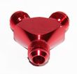 RED Male Flare Y-Block Fitting Adapter AN8 8-AN Male to 2X AN8 8-AN Male
