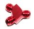 RED Male Flare Y-Block Fitting Adapter AN8 8-AN Male to 2X AN8 8-AN Male